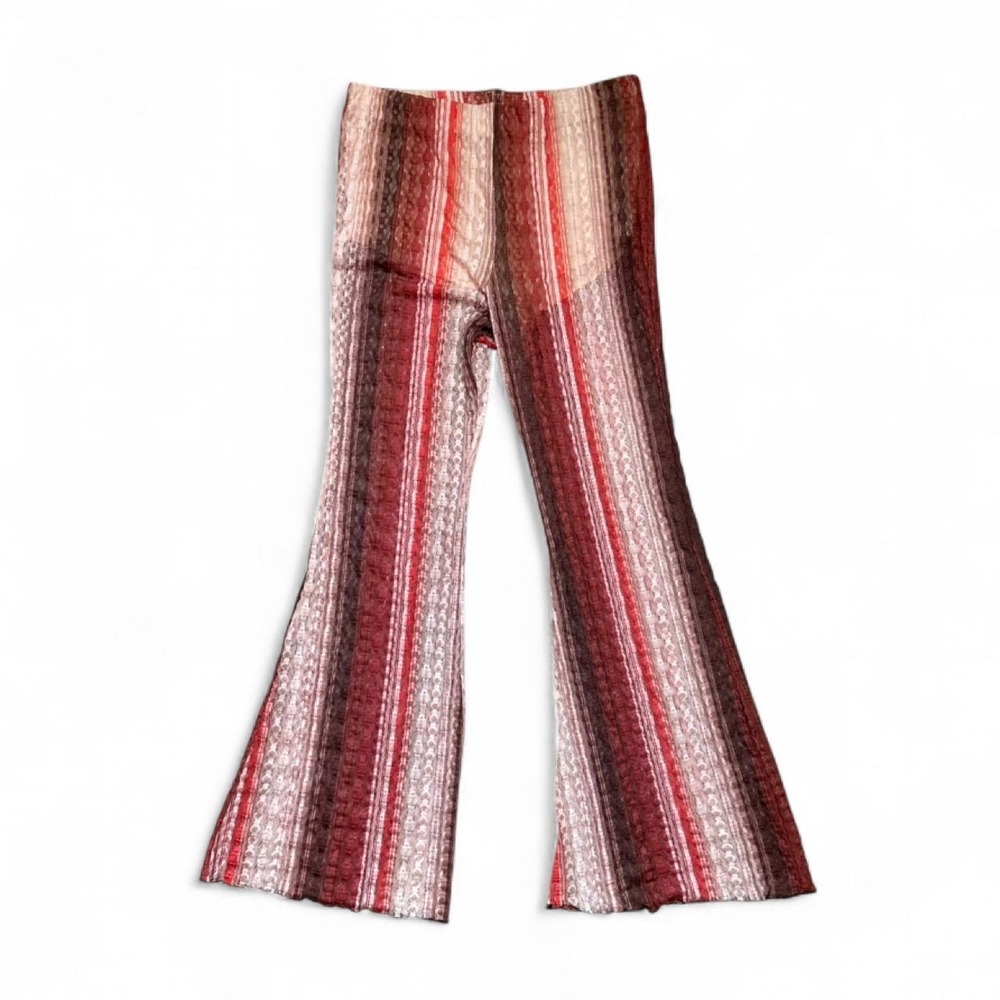 NWT STRIPED FLARE-LEG PANTS